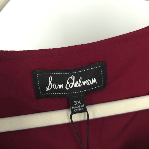 Sam Edelman Burgundy Smocked Plus Size Mini Dress Size 3X NWT - Picture 10 of 11